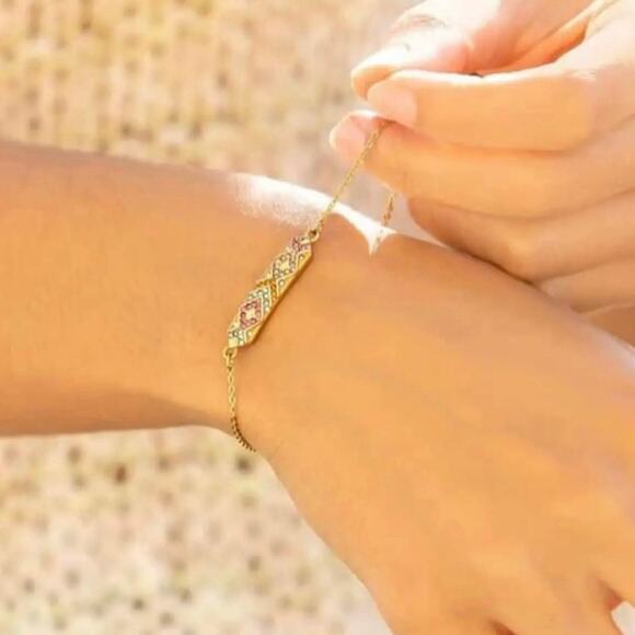 New Plunder “Bella” Crystal Bar Bracelet (6.75"-7.5") - Picture 5 of 6